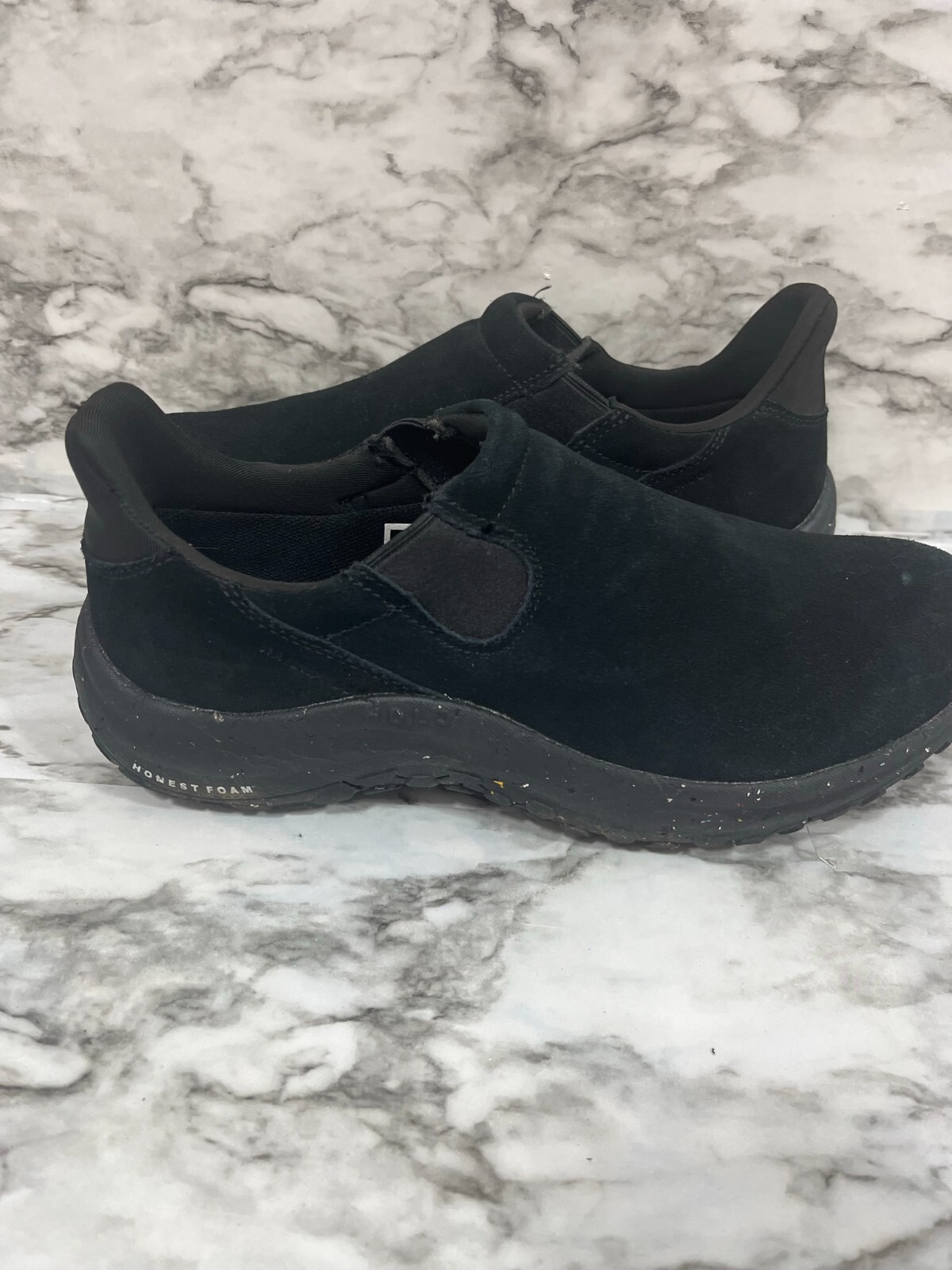 Holo Eco Shoes 9.5 Women’s Slip On Sneaker Suede Like Stretch Side sustainable