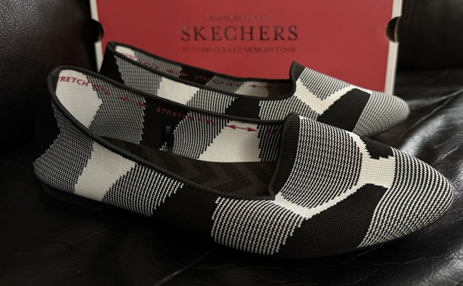Fashion Knit Skechers With Air Cooled Memory Foam Slip On
