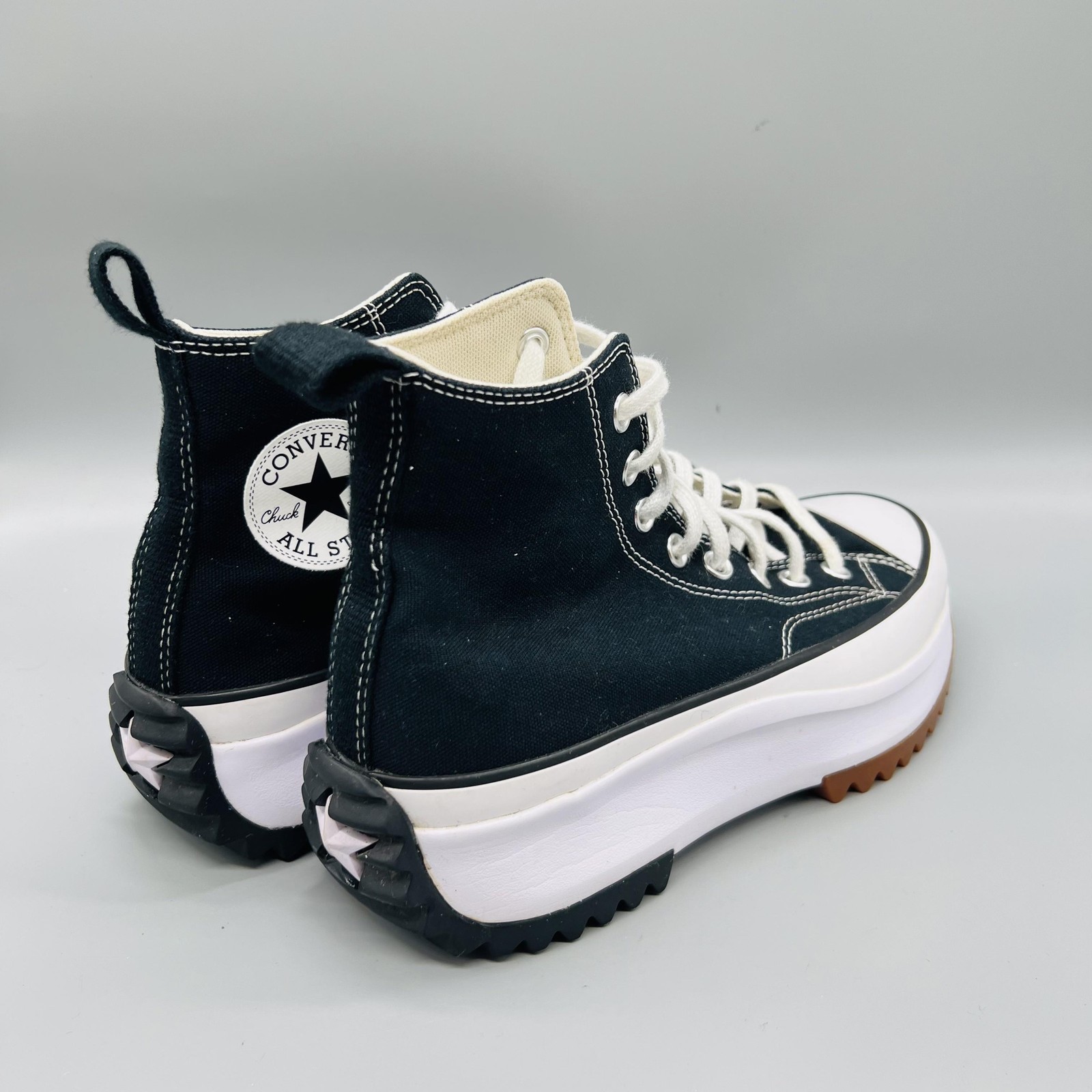 Converse Shoes Womens 8.5 Black Canvas Run Star Hike High Top Platform Sneakers