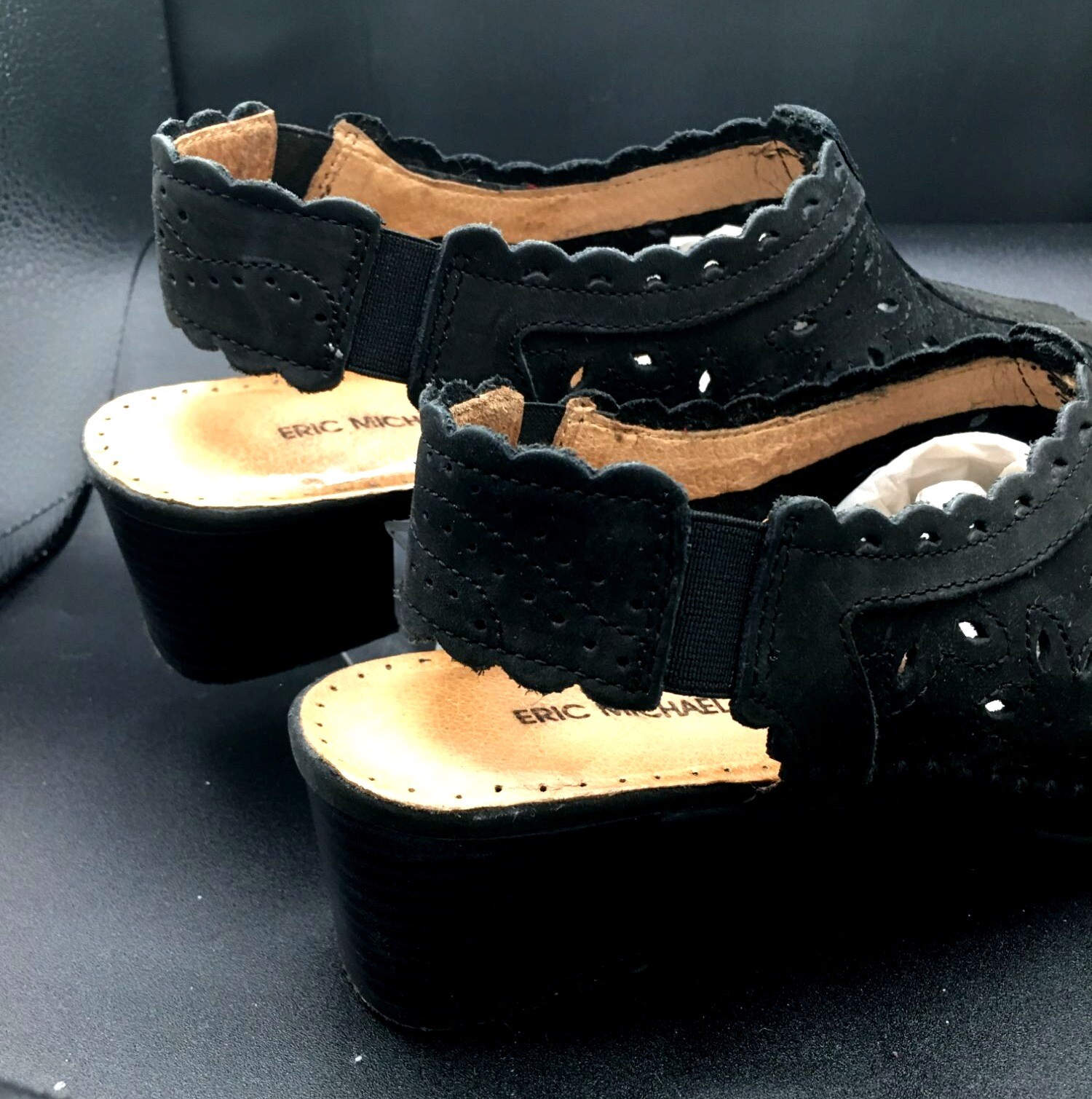 Eric Michaels Women’s Suede Leather Shoes Size 40 / 7M Black “MISTY”