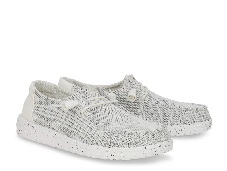 SALE ~ HEYDUDE Wendy Stretch Sox Slip-On – Women’s Shoes in White/Grey NWB