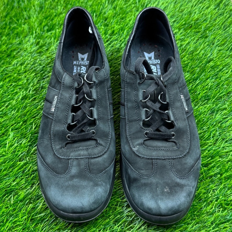 Mephisto Laser Womens Size 10 Medium B Black Suede Runoff Air Jet System Waking
