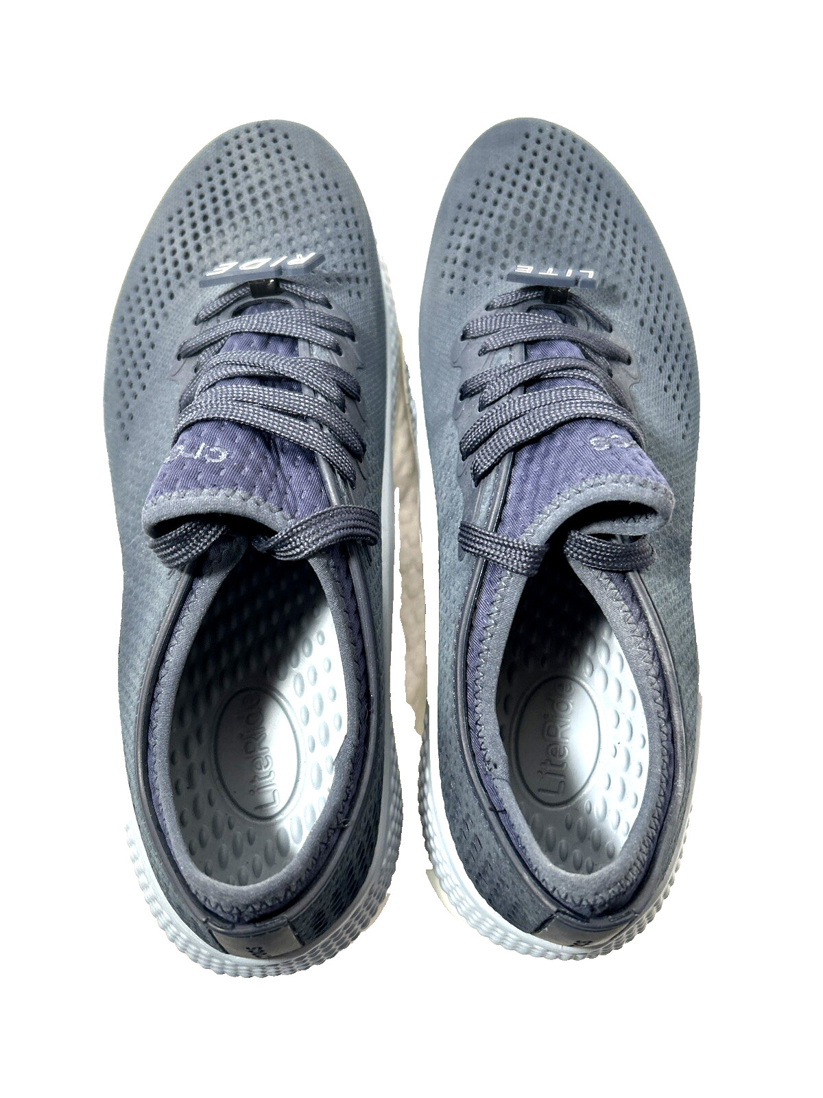 CROCS LITE RIDE 360 Pacer Shoes Women’s Sz 10 Gray Blue Lace up Sneakers #206705