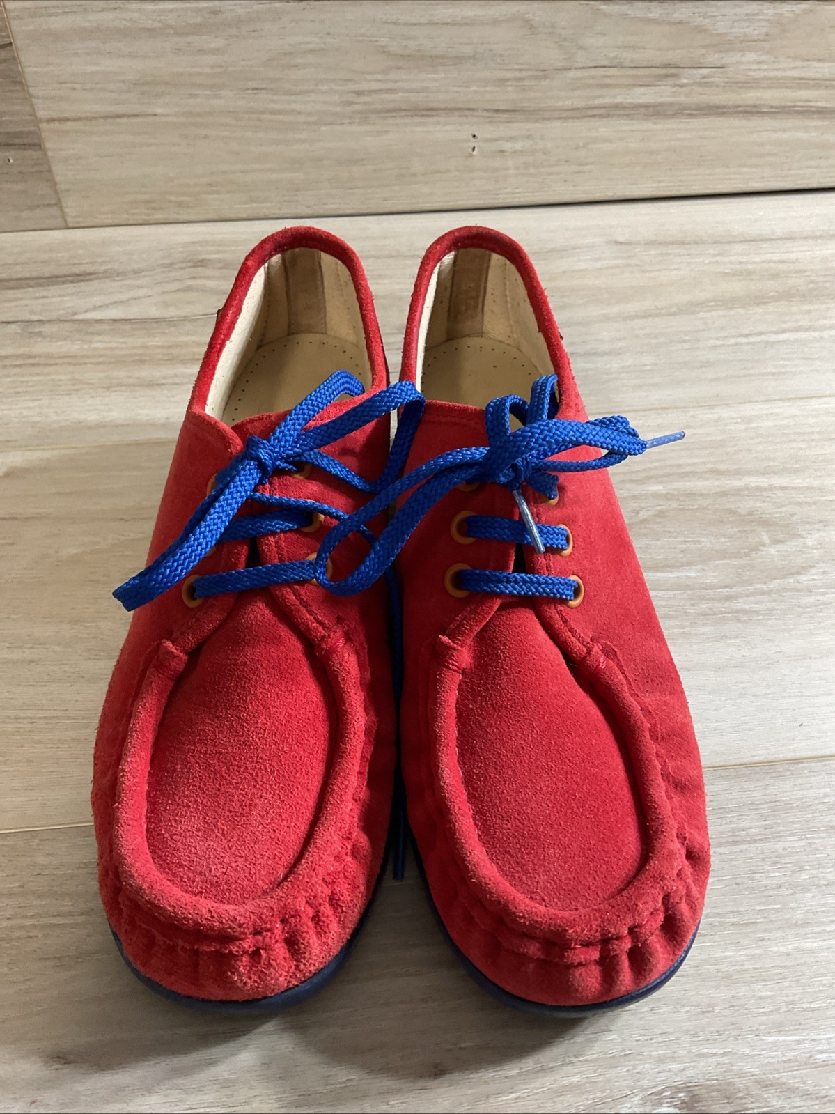 SAS Siesta Shoes Womens Size 7.5 M Red Suede Lace Up Comfort USA Handsewn