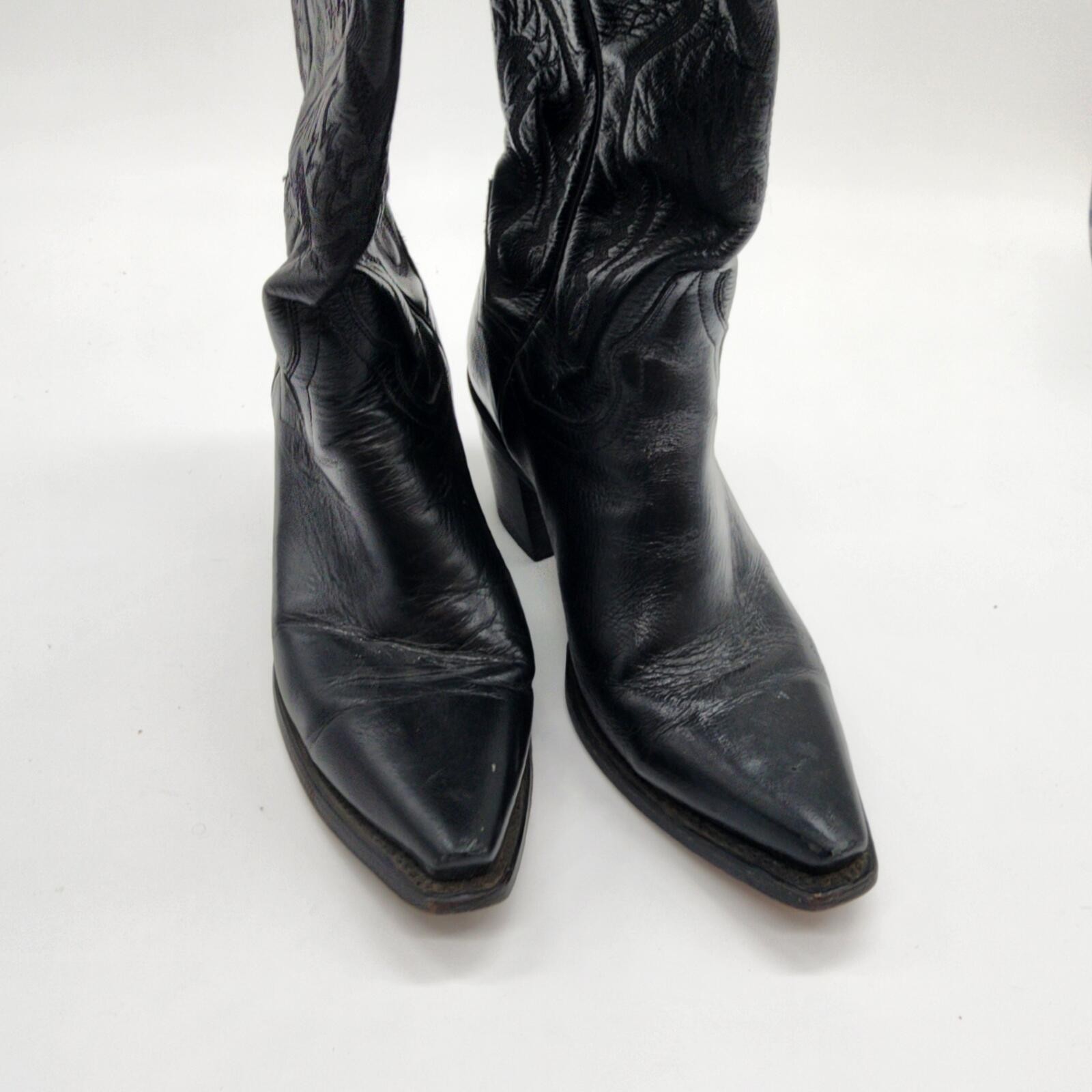 Dan Post black cowboy boots 6.5 western cowboy tall boots