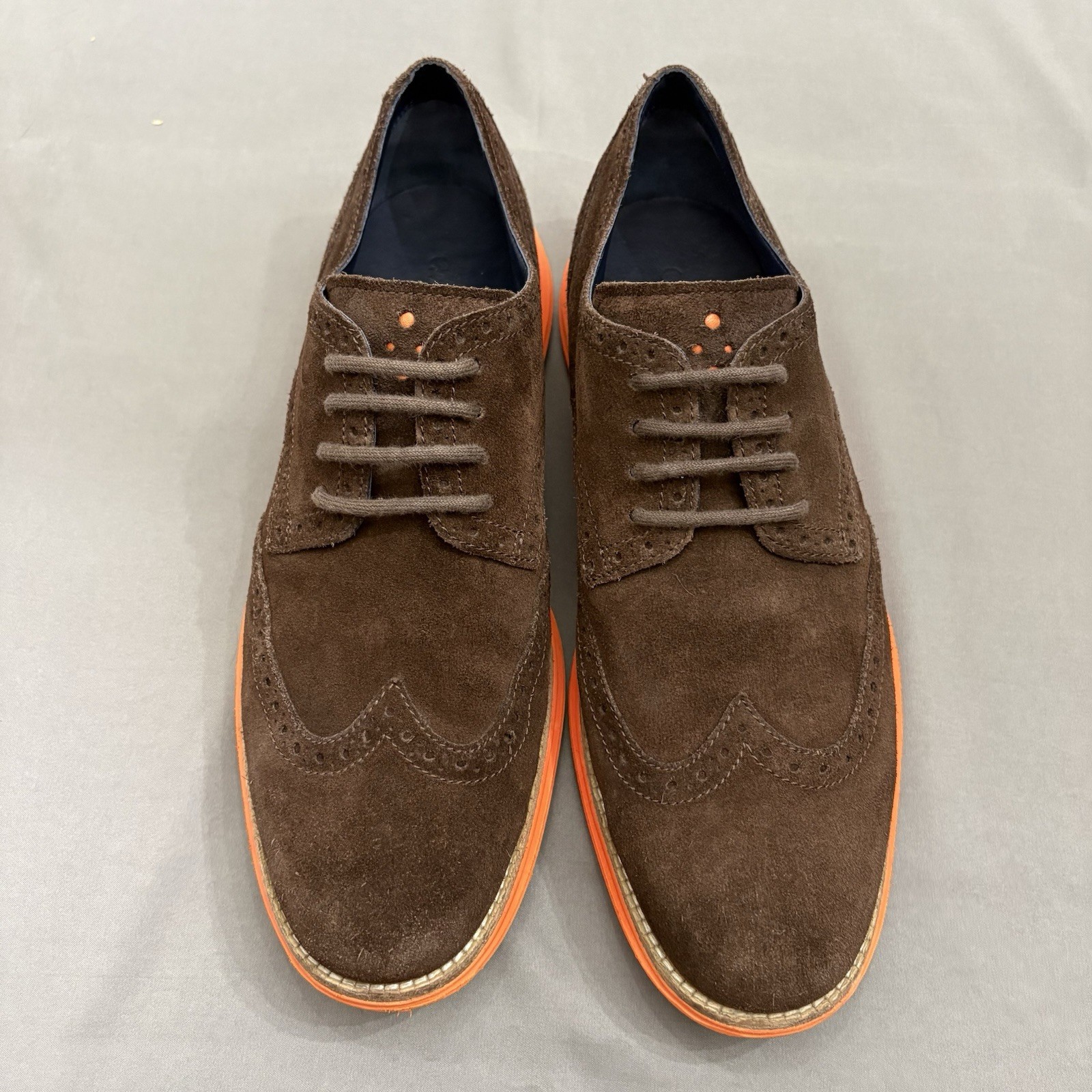Cole Haan Men’s Brown Shoes Lunargrand Suede Wingtip Oxfords Dress 9.5M C11097
