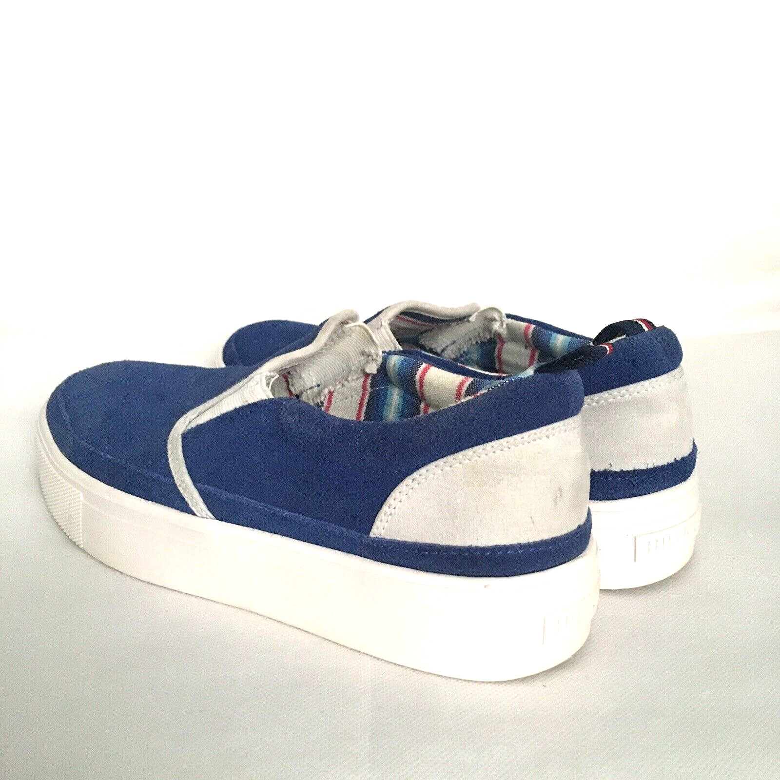 Tommy Hilfiger Shoes Womens Size 8 Blue Suede Casual Sneakers Slip On Comfort