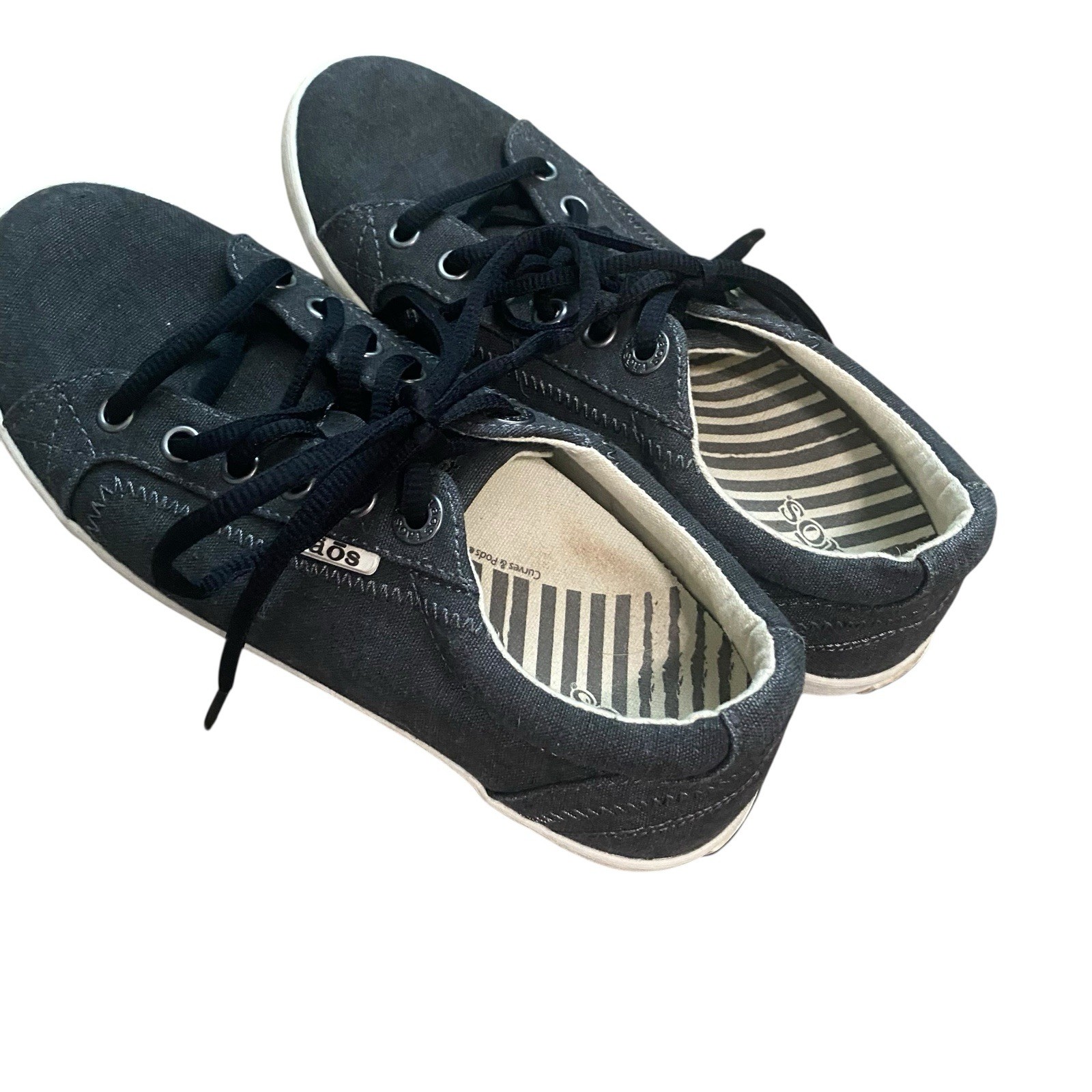 Taos Footwear Star Charcoal Washed Canvas Lace Up Casual Shoes Women’s Size 6