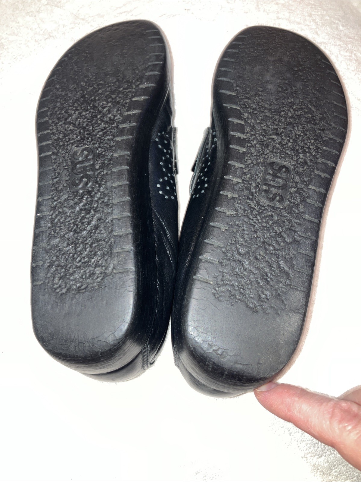 SAS Shoes Genuine Handsewn Black Leather Classic timeless Loafers EXC Condt sz 7