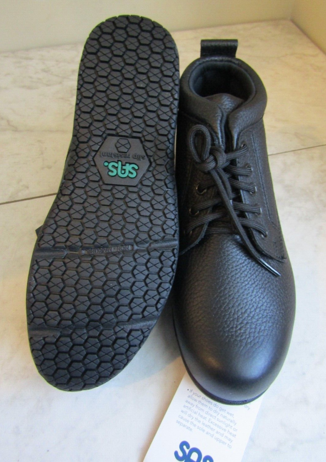 NWT SAS Duty Shoes Alpine Boots Black Leather Non Slip Lace Up Women’s 5.5 M