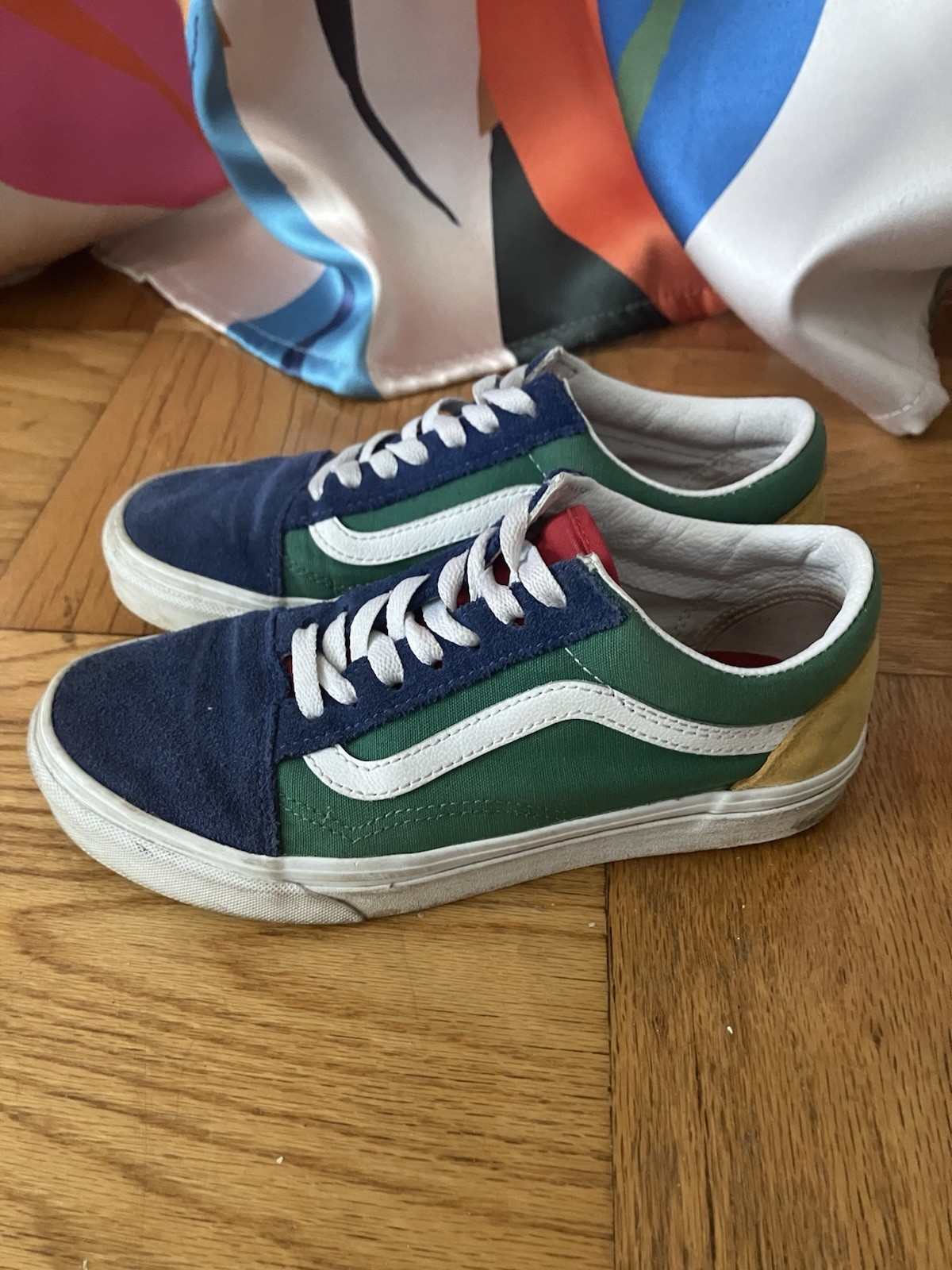 Vans Old Skool Yacht Club Rainbow Suede Low Skate Sneakers M 5 W 6.5