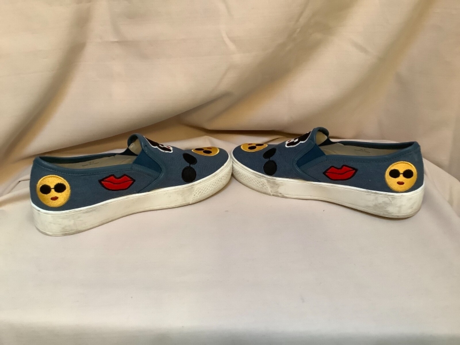 ALICE OLIVIA EMOJI STACE FACE JEAN SNEAKERS PLATFORM 8.5