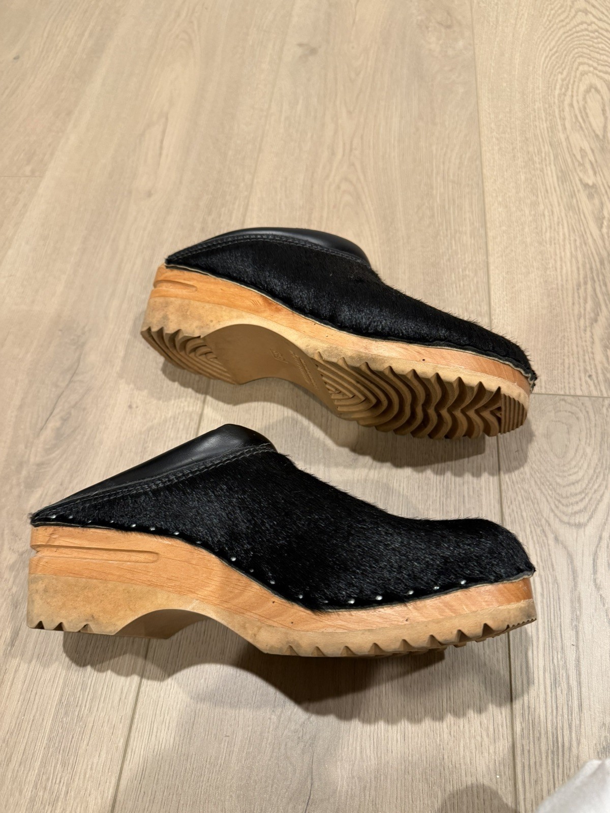 Troentorp clogs black pony hair Rembrandt Swedish Size 39 W9 M6