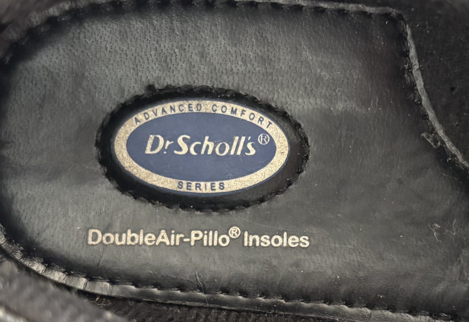 WOMEN’S SIZE 7W DR. SCHOLL’S BLACK LEATHER UPPER WORK SHOES