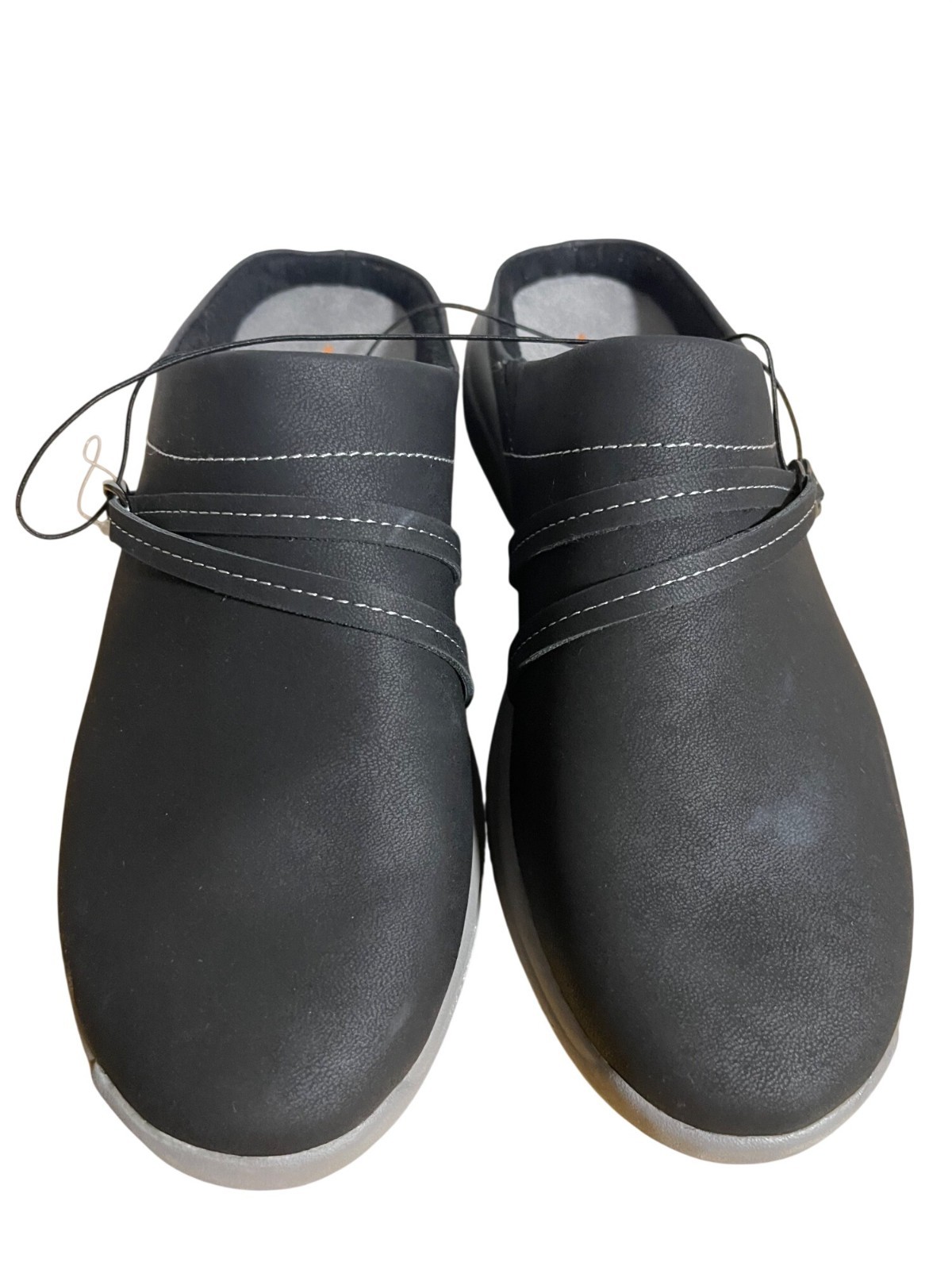 JSport by Jambu Gina Comfort Mules Womens Size 7 M Black Black Faux Leather Clog