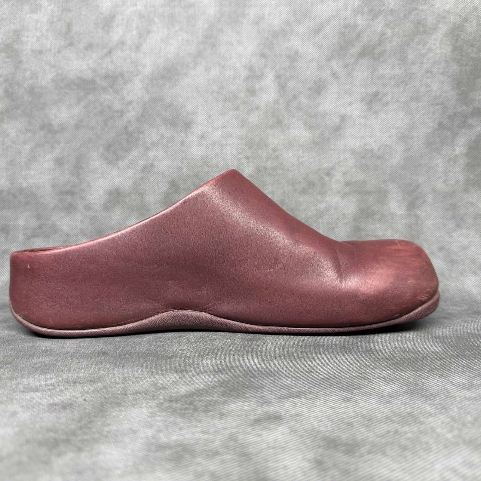Fitflop Shuv Leather Red Clog Womens Size 9 Comfort Slip On Mule Shoe