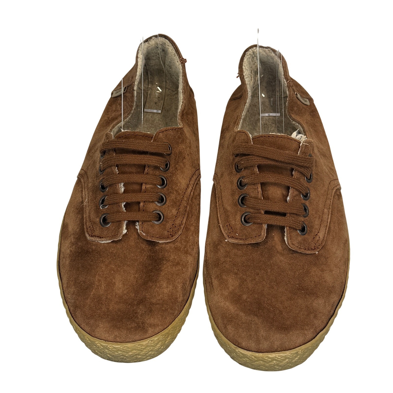Vans Women’s 8.5 Suede Fleece Lined Sneakers Brown Cozy Retro Low Top Shoes