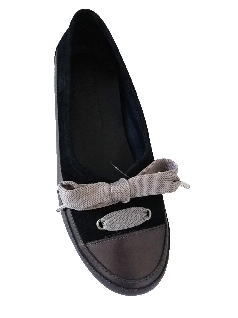 CANDICE COOPER Candy Bow Sneaker Ballet Flat Brown/Black Leather+Suede (5) NWOB