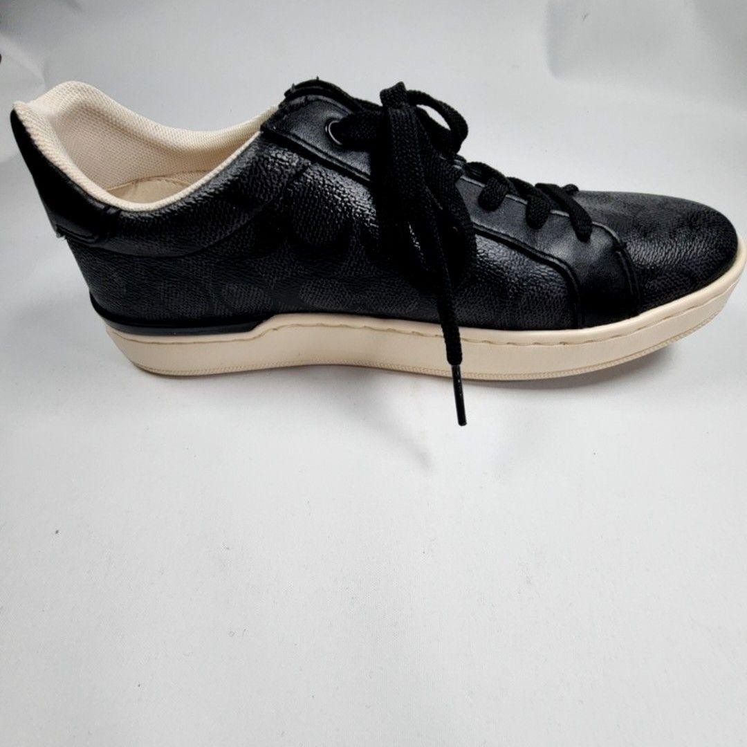 Coach Signature Shoes Womens Size 8.5 Black Casual Walking Sneakers Comfort