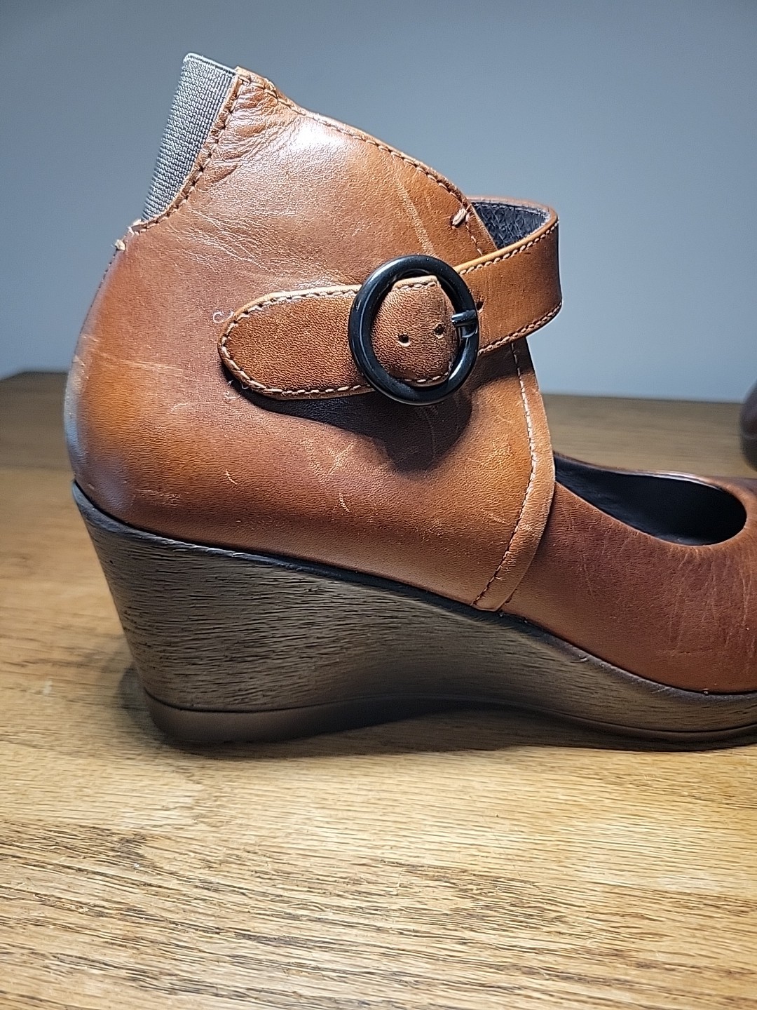 DANSKO Rebel Women’s Sz 41 Brown Leather Maryjane Wedge Comfort Shoes