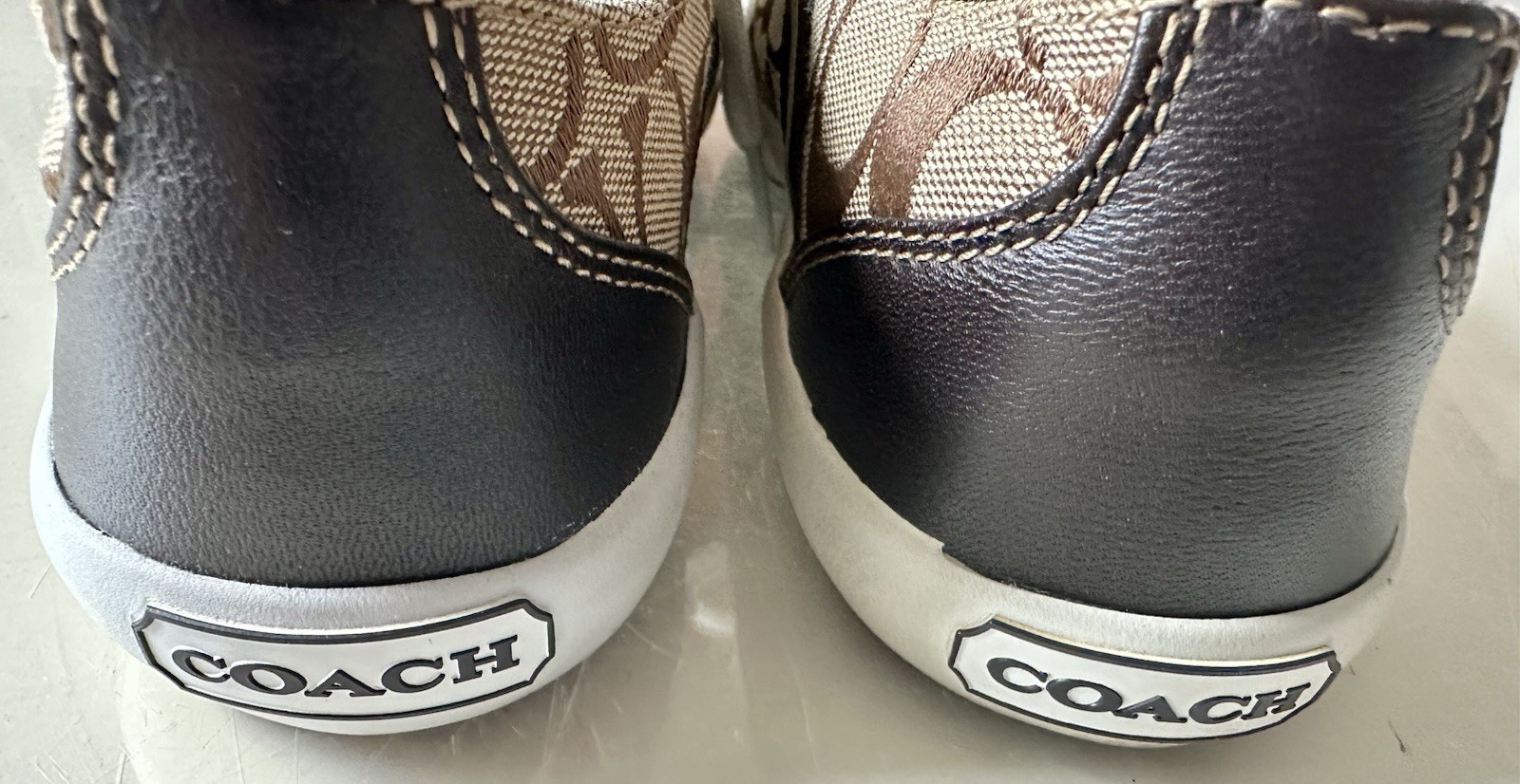Coach Women’s Lesley Q1402 Signature Sneaker Shoe Black Brown Lot 2 – SIZE 6.5