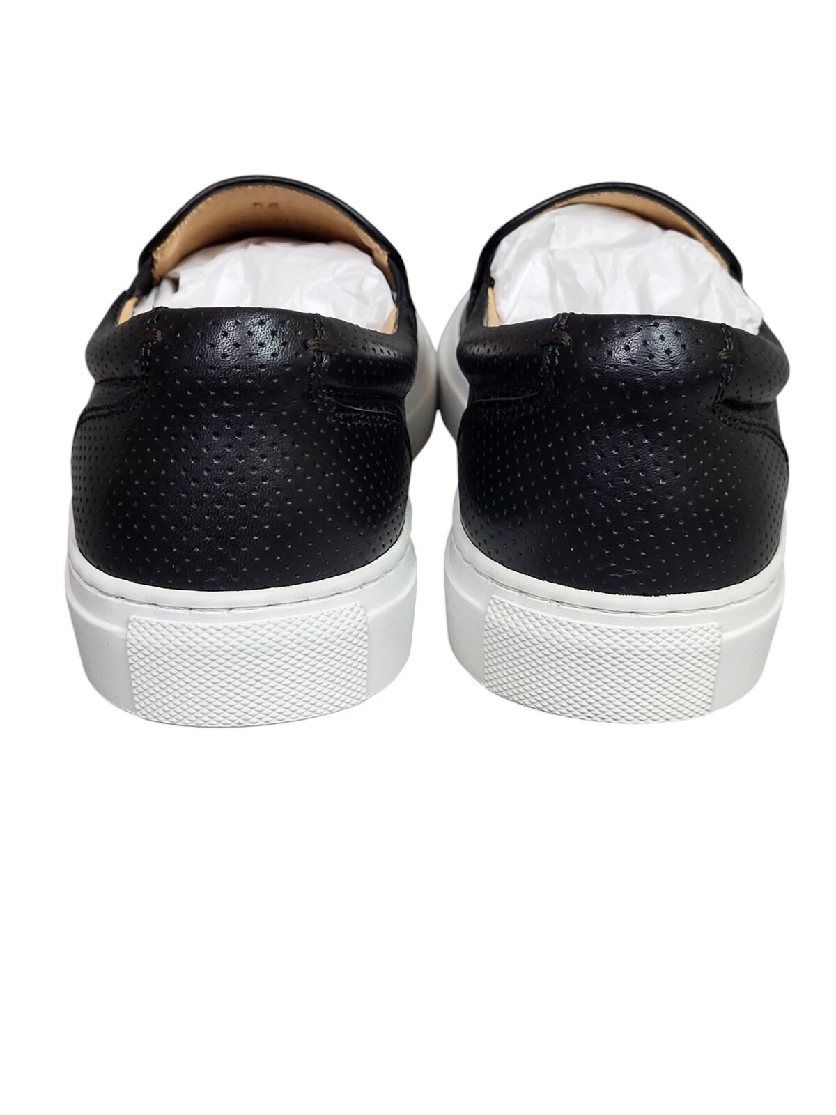 Greats Brooklyn Wooster Leather Slip-on Shoes Black Perforated Women US Size – 6