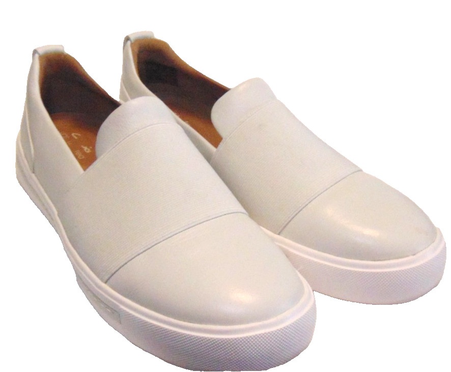 CLARKS UNSTRUCTURED CONTOUR COMFORT WOMENS WHITE LEATHER SLIP ON SHOES NURSES~6