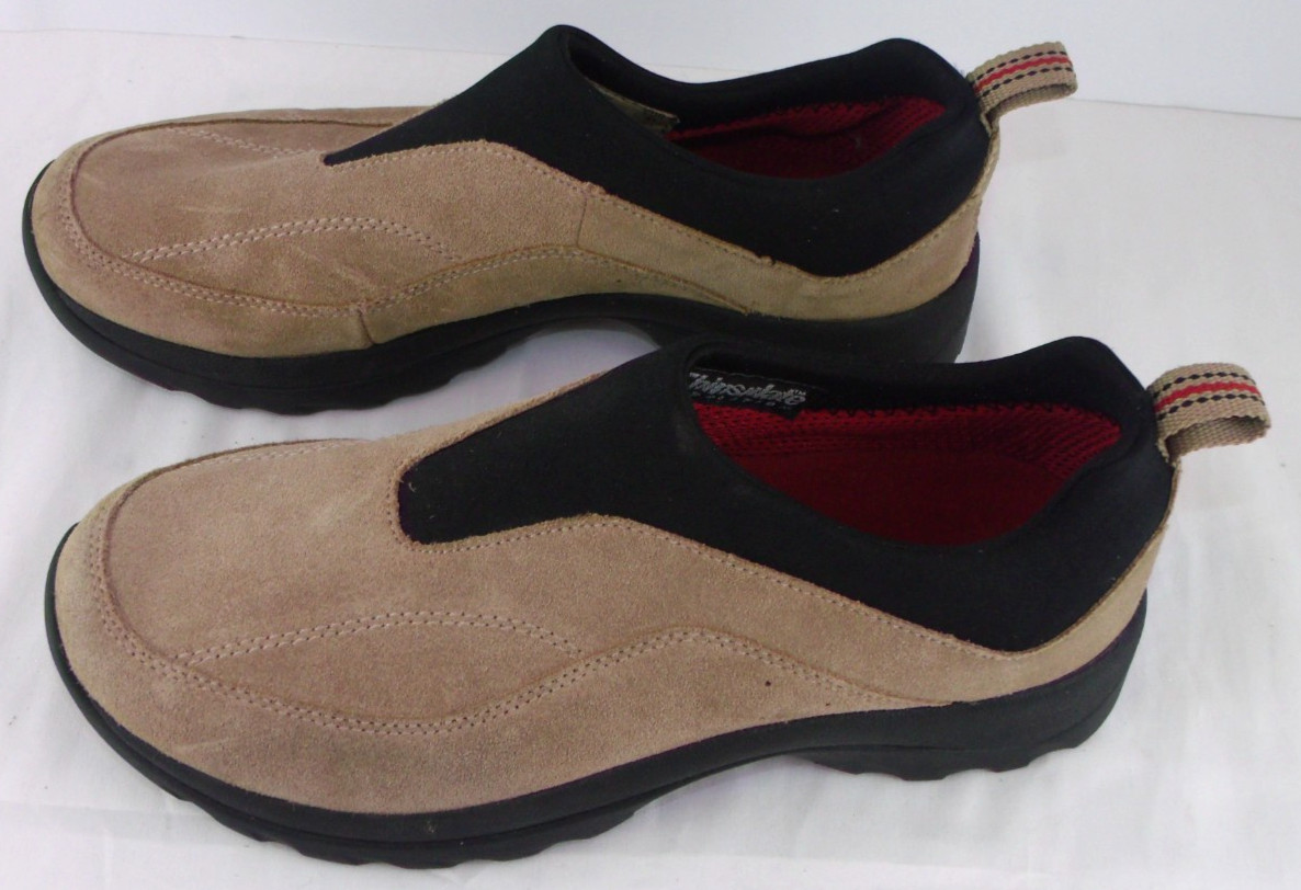 Quest Faux Suede Slip On Thinsulate Hiking Shoe Beige Women’s Size 10