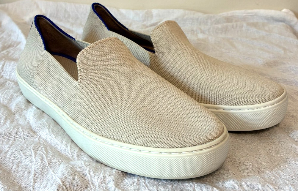 Rothy’s Original Slip On Sneaker Knitted Sand Beige Women’s Size 8 EXCELLENT