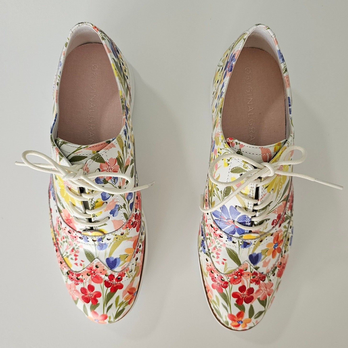 NEW Cole Haan Original Grand Floral Wingtip Oxford Casual Shoes 8.5 B