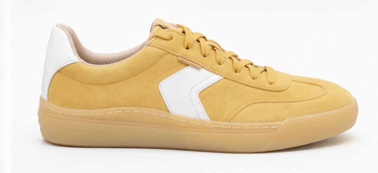 Dr. Scholl’s Offline Yellow White Leather Lace Up Sneakers Shoes Womens Size 11M