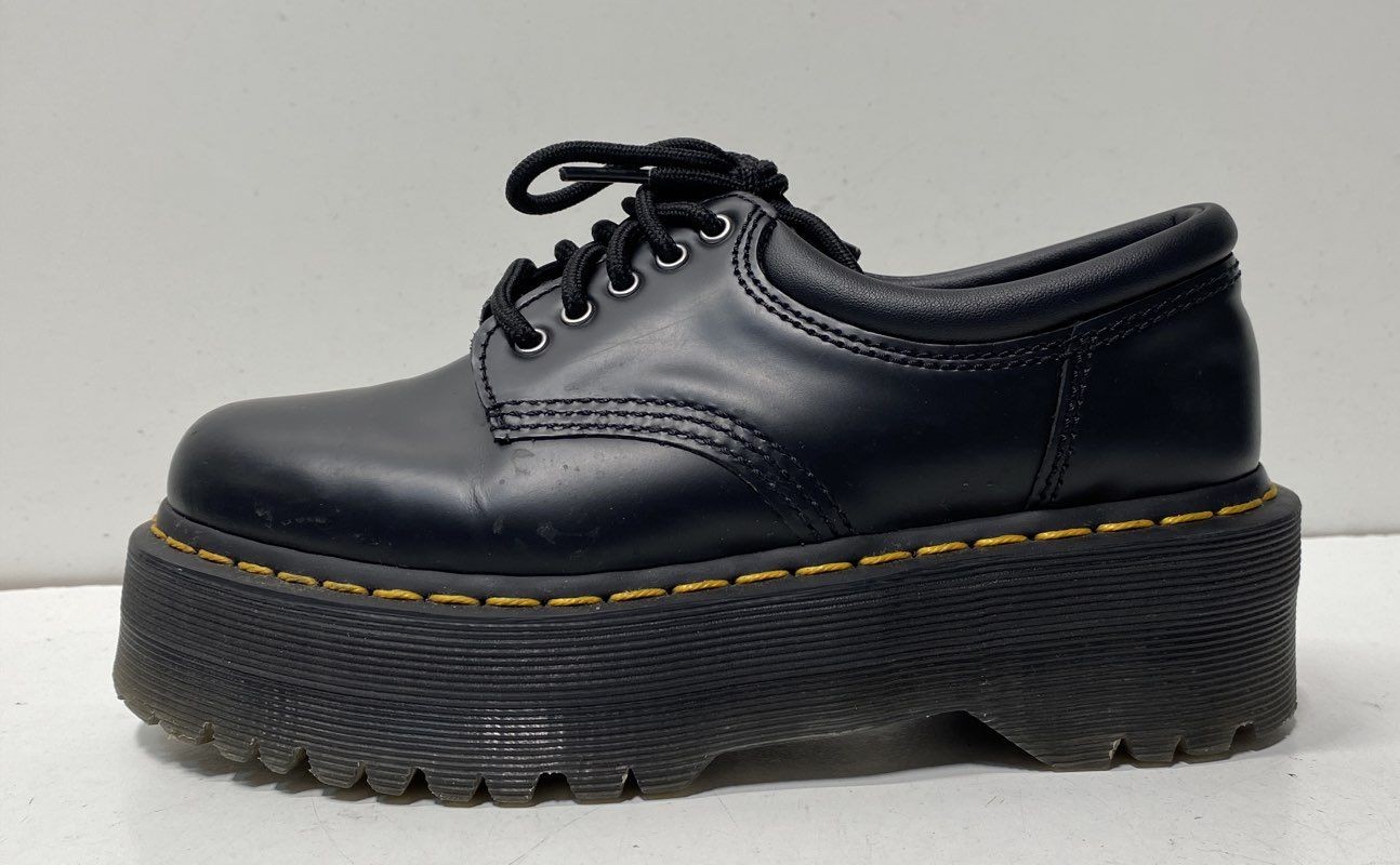Dr. Martens 8053 Quad Black Leather Platform Oxford Shoes Women’s Size 6