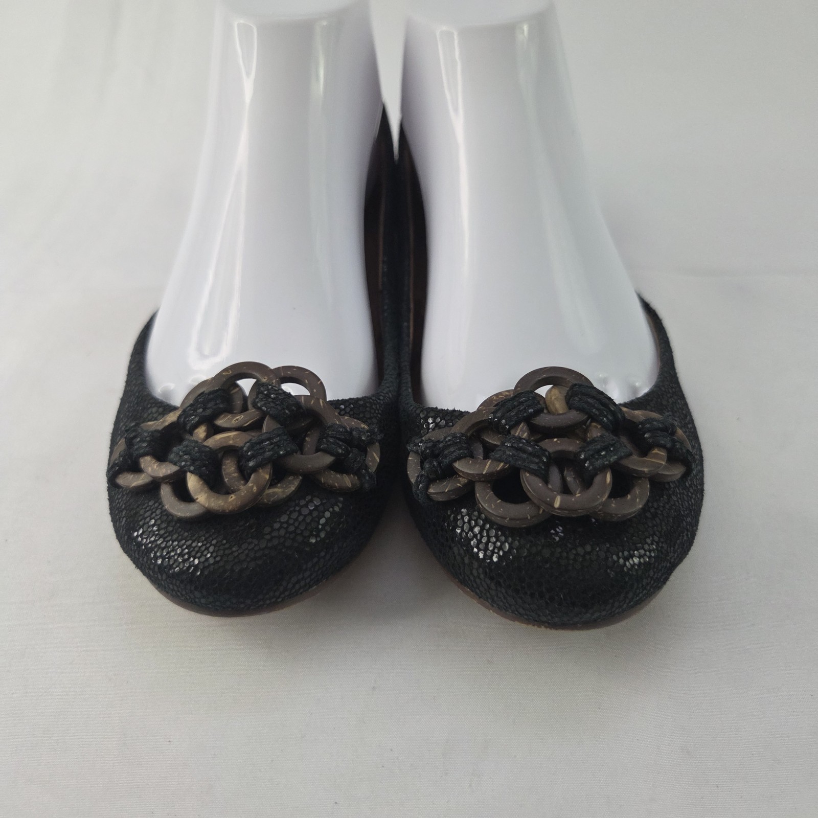 Jeffrey Campbell Ballet Flats Womens 7.5 Black Snake Print Leather Slip On Shoes