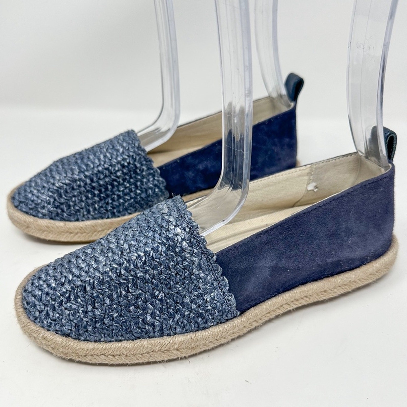 NEW Geox Modesty Blue Suede Textile Espadrille Flats, NEW, Size 5, MSRP $150