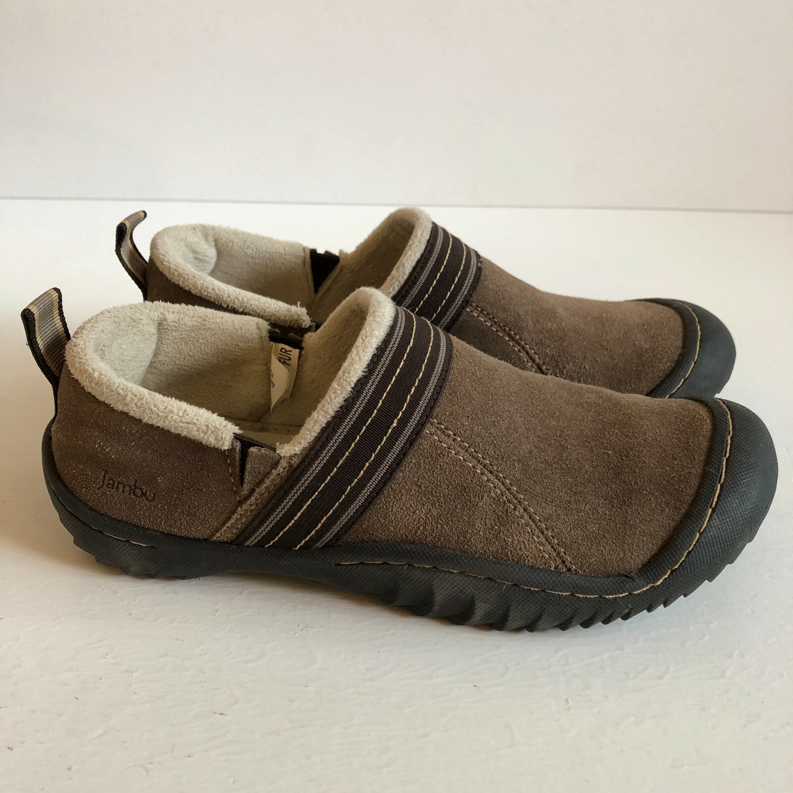 Jambu Slip On Womens Shoes Sz 6.5M Fleece Lined All Terra Design Leather Tan Brn