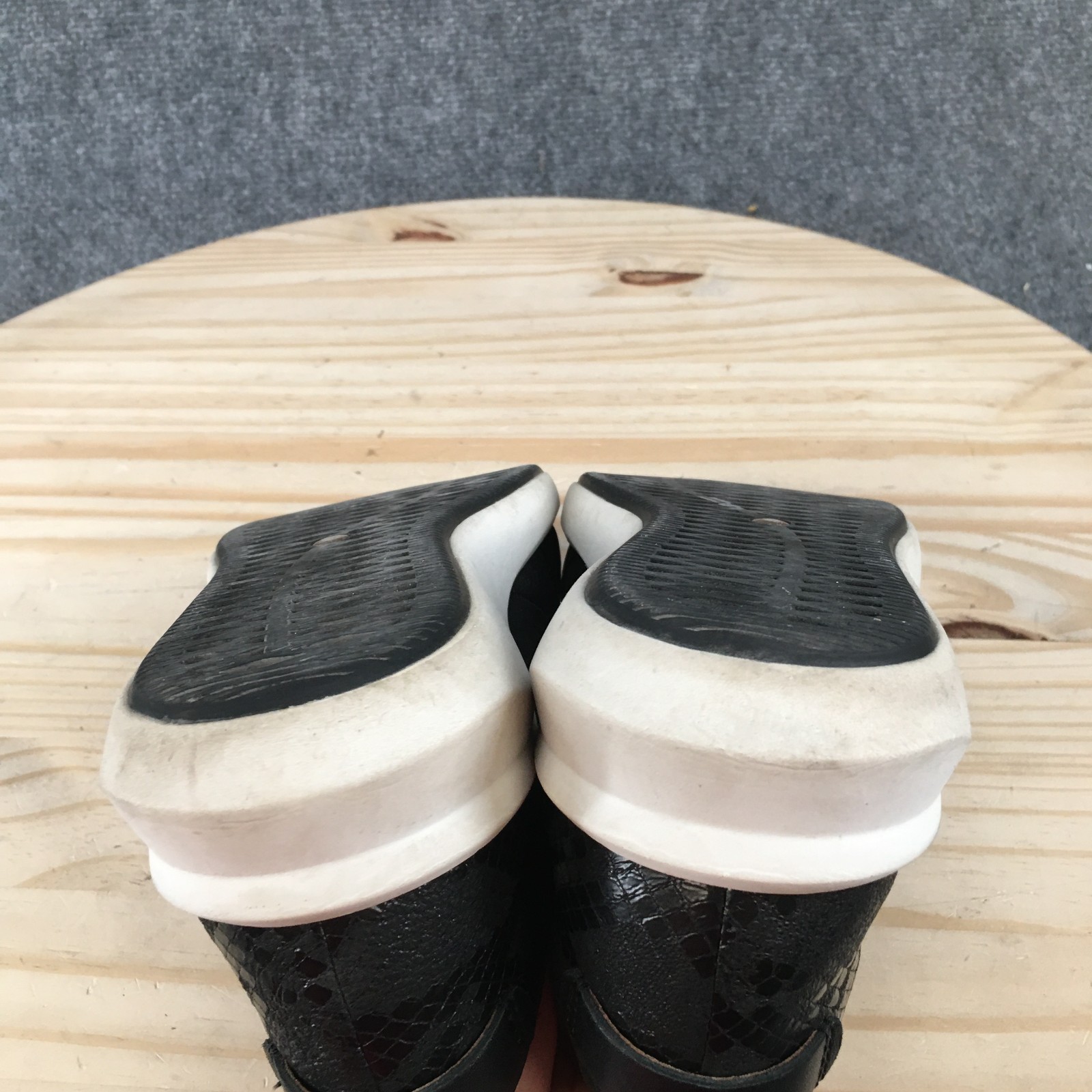 Clarks Unstructured Rio Strap Shoes Womens 8.5 Wide Slip On Wedge Black 26162445