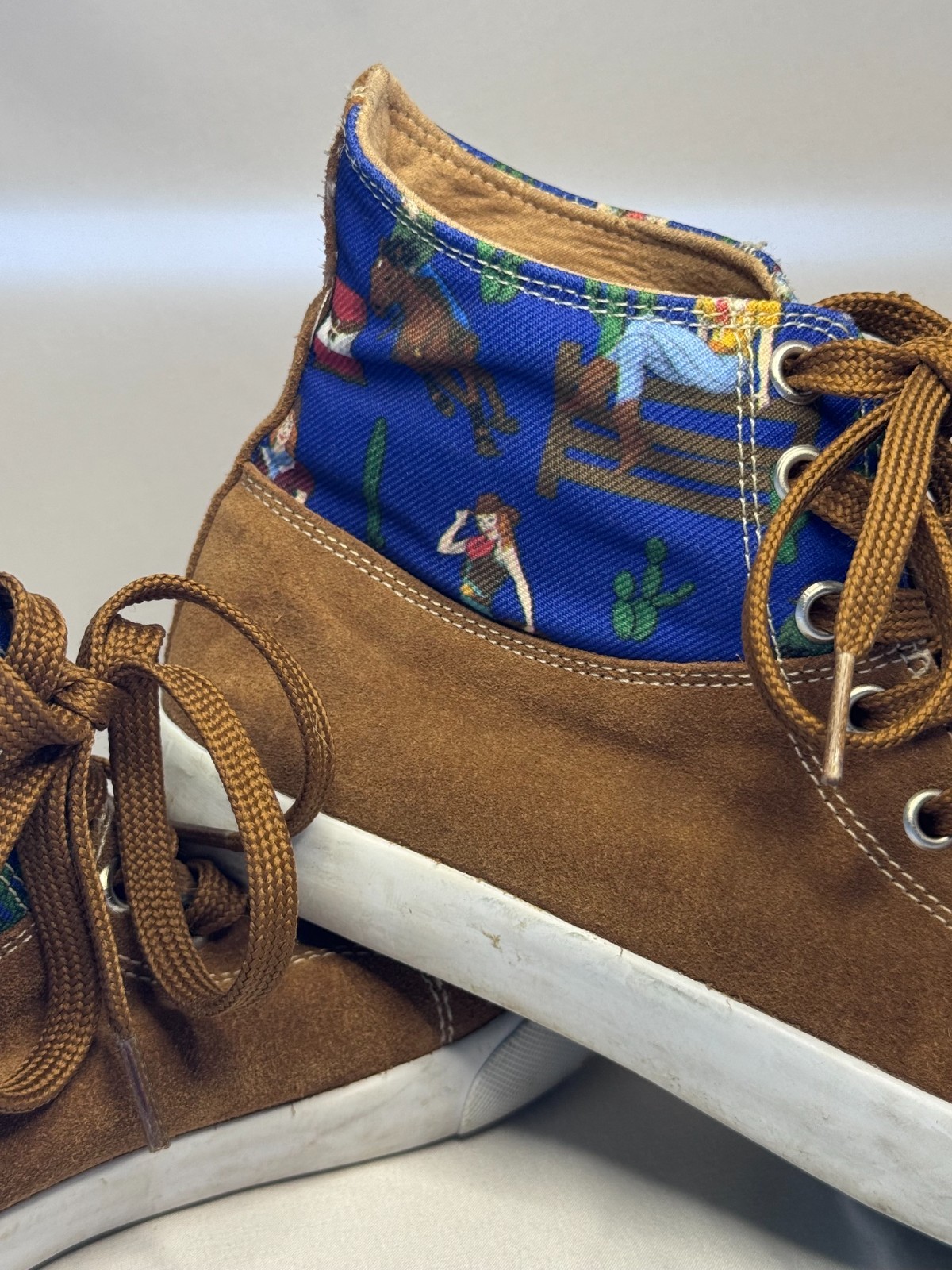 Reba by Justin Womens 7.5 Brown Suede Western High Top Sneakers Cowboy
