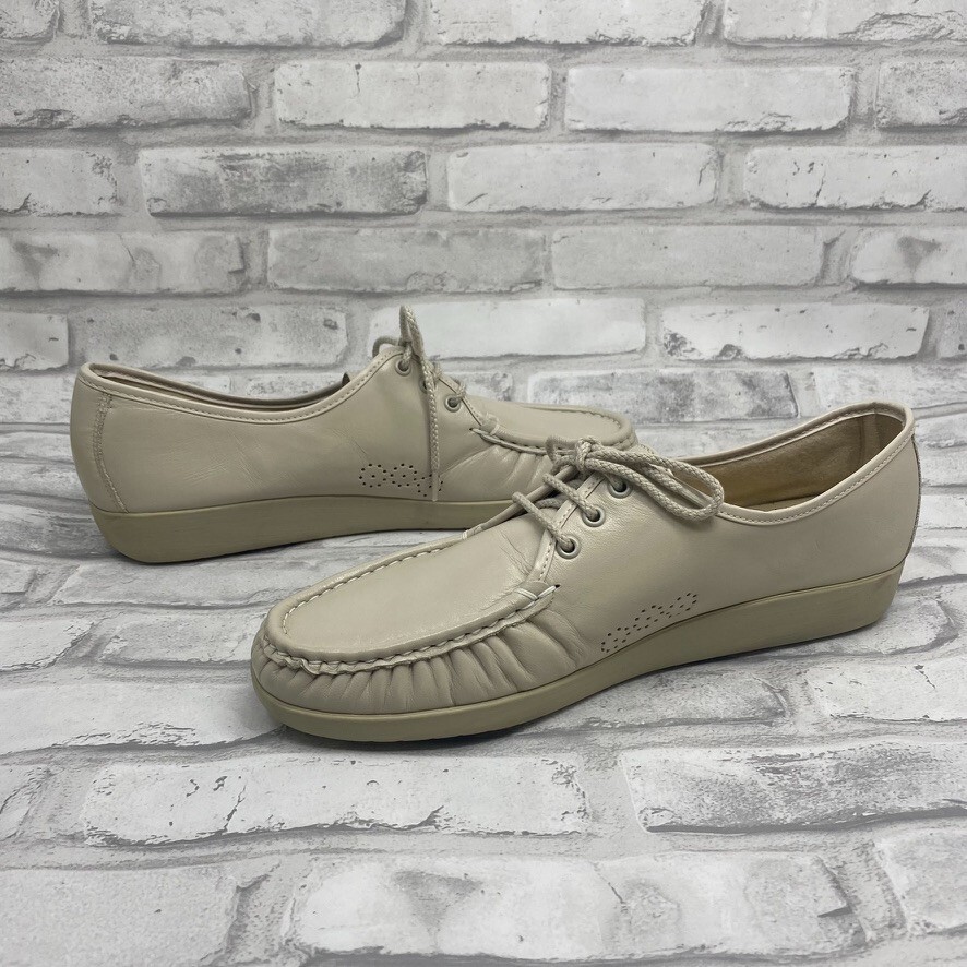 SAS Women’s Bounce Moc Toe Lace Oxford Comfort Walking Duty Shoe (Bone)