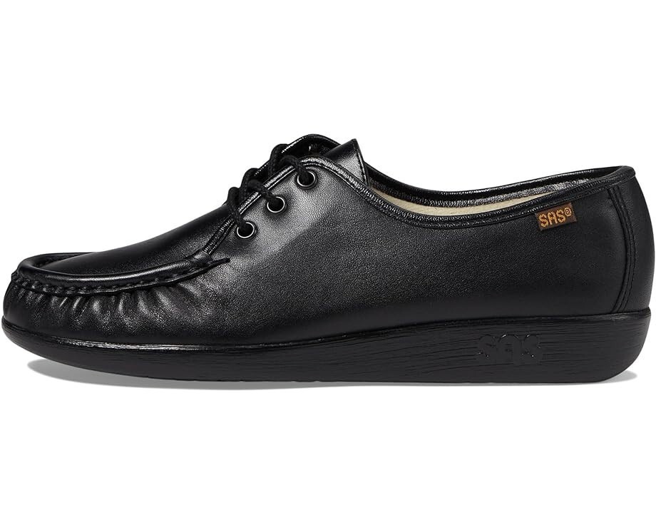 Women SAS Siesta Comfort Tie Walking Shoes (Medium) 0038-0020 Black Leather USA
