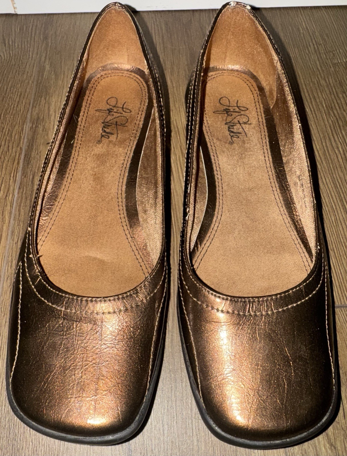 LifeStride Donovan Shoes Womens 7.5N Slip On Bronze Casual Comfort Low Top