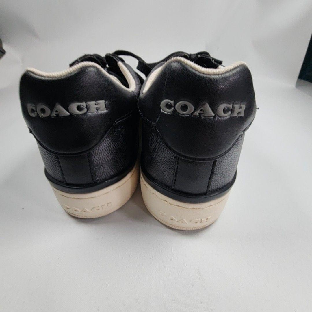 Coach Signature Shoes Womens Size 8.5 Black Casual Walking Sneakers Comfort