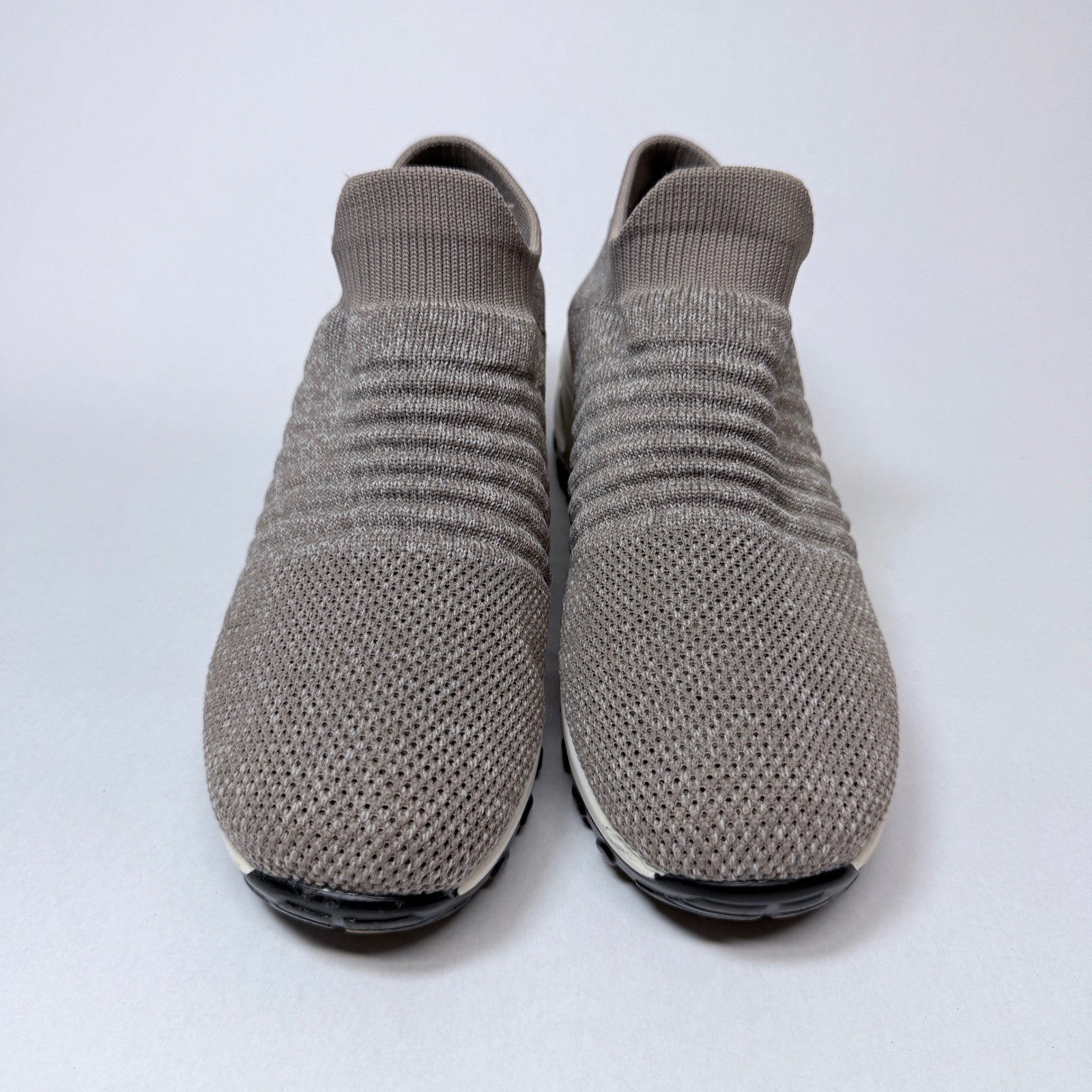 Taupe Mesh Slip On Sock Sneakers Air Cushion Walking Shoes Mens 8 Womens 9.5