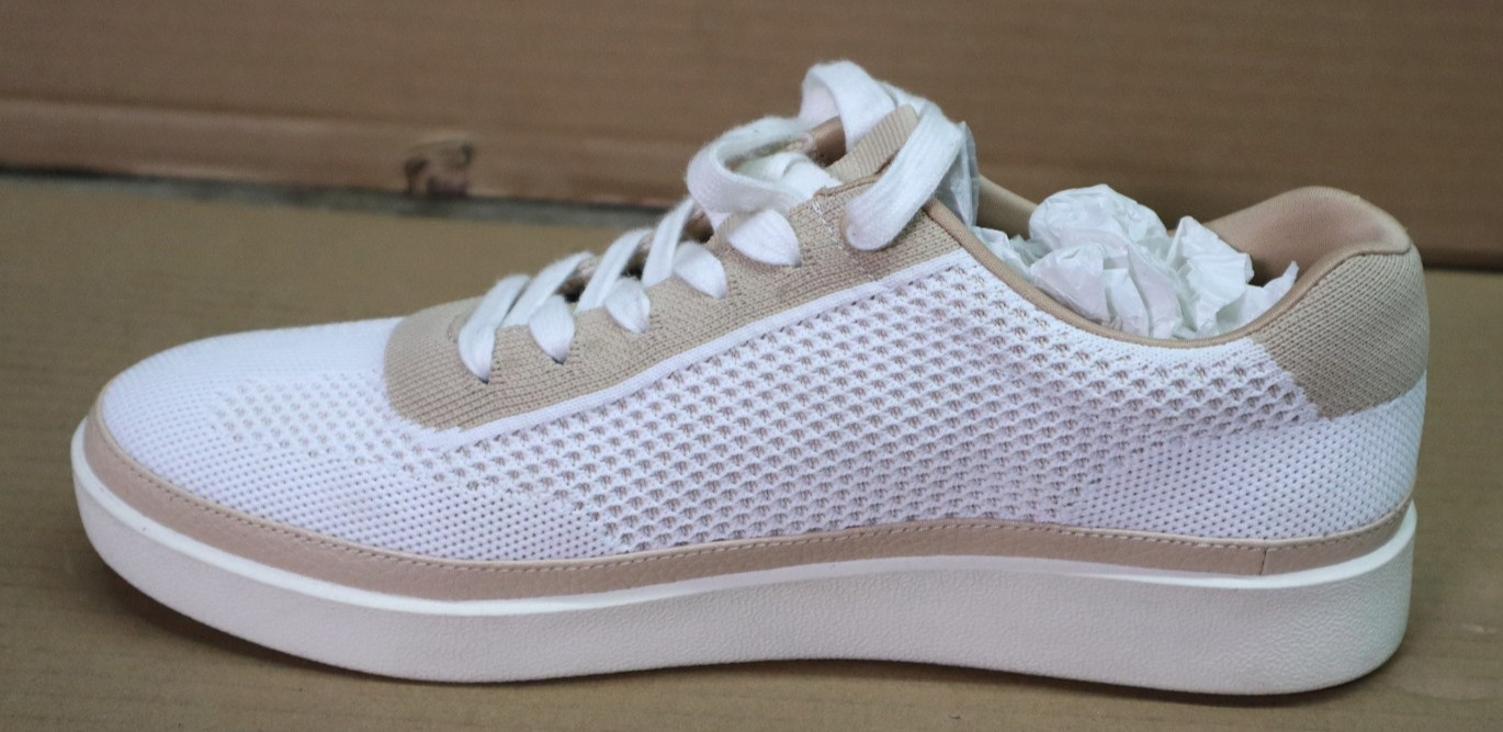 Vionic Galia Knit Lace-Up Sneakers White & Beige Women’s Size 8.5W