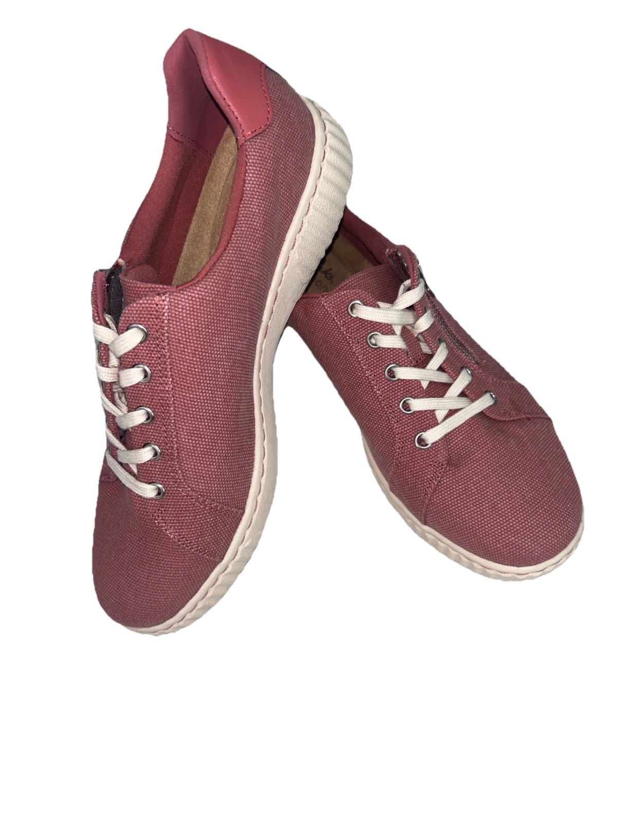 NEW Clarks Collection Caroline Echo Lace Up Sneakers Natural 8.5/M