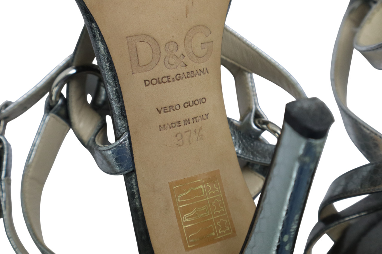 Dolce & Gabbana Shoes Womens Eu 37.5 Shiny Leather Kitten Heel