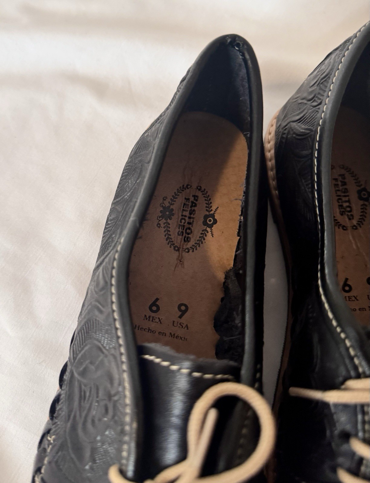 Artisanal Woman Shoes Pasitos Felices” 0 Leather Made In Mexico Size 9
