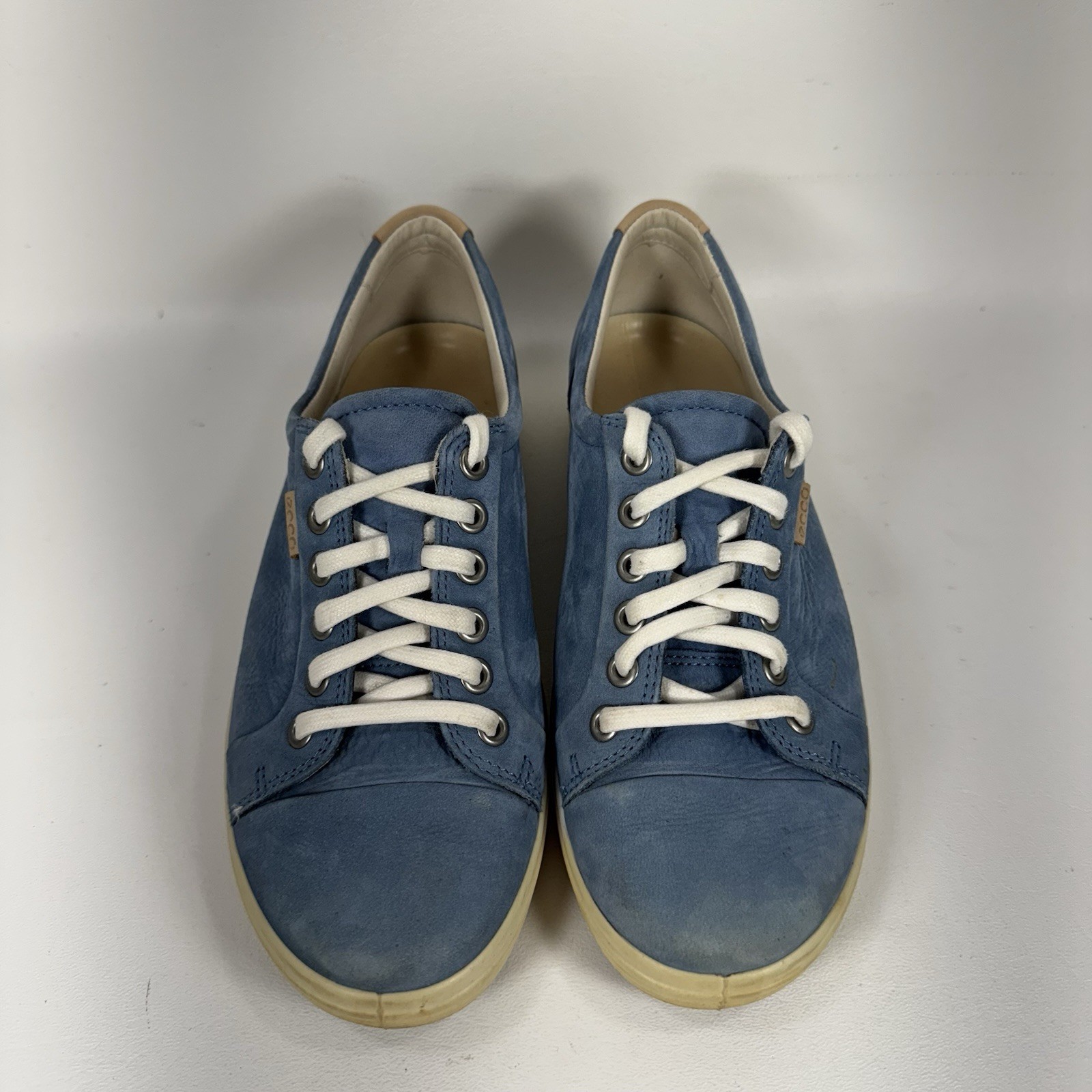Ecco Soft 7 Women’s Retro Blue Nubuck Leather Casual Shoes Sneakers Size 5