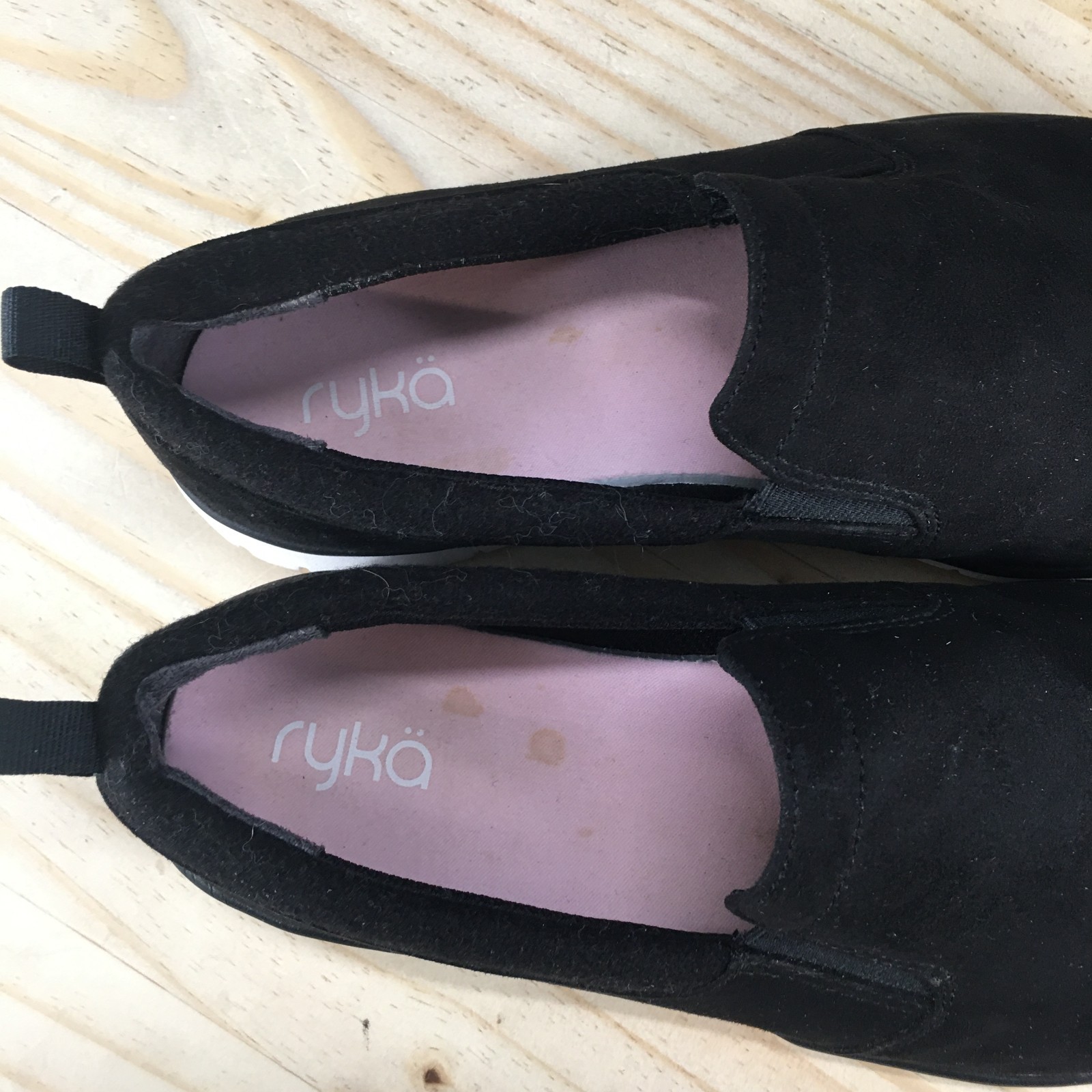Ryka Shoes Womens 9.5 Wide Loafer Black Fabric Slip On Casual Round Toe Comfort