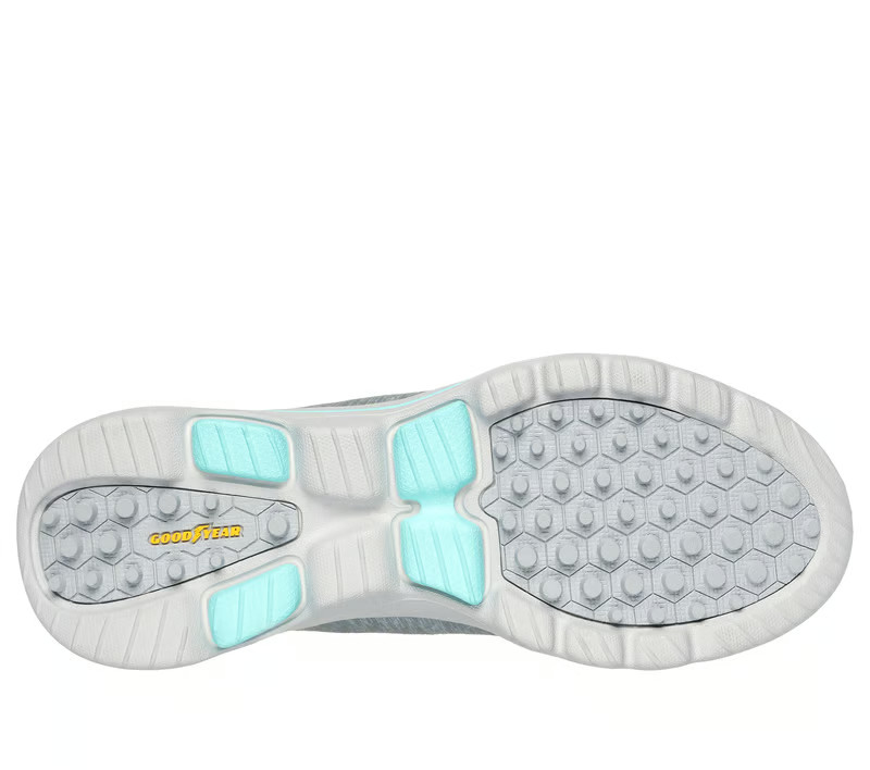 NEW WOMENS SKECHERS SLIP INS GO GOLF WALK 5 SLIP INS Gray Aqua MESH Shoes