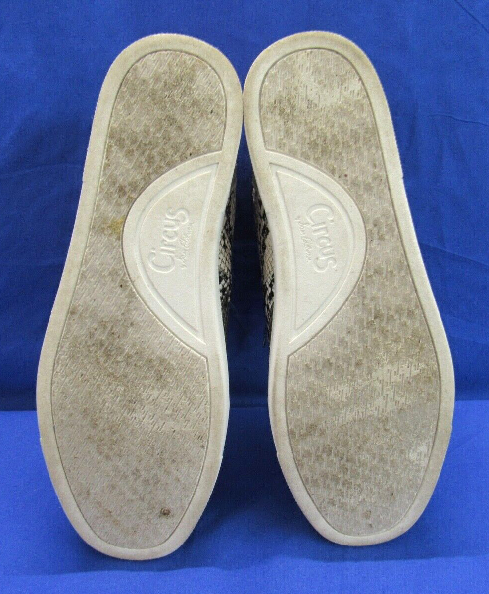 CIRCUS Sam Edelman DESZI Gray SNAKE PRINT Lace-Up MID-TOP Fashion Sneakers Sz 8M